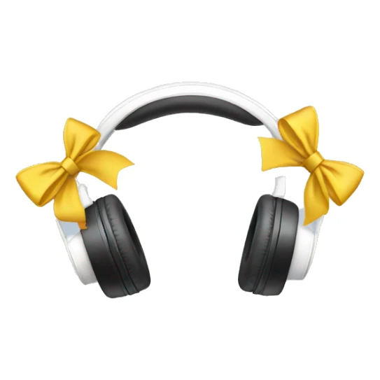 White headphones with bows  sticker