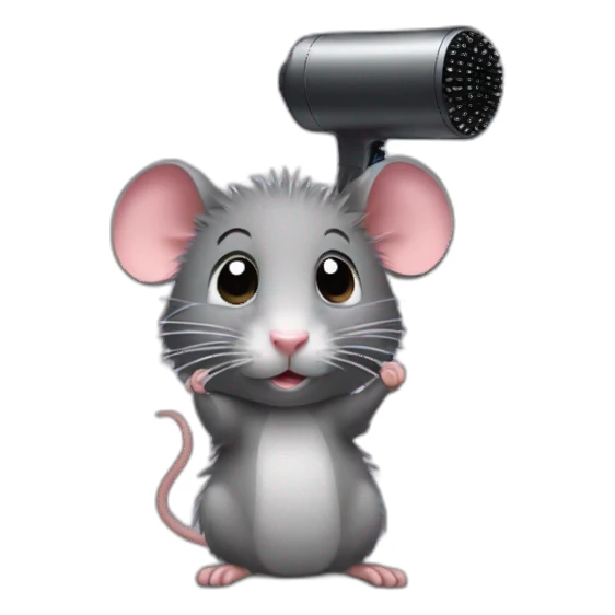 Rat with hair dryer sticker