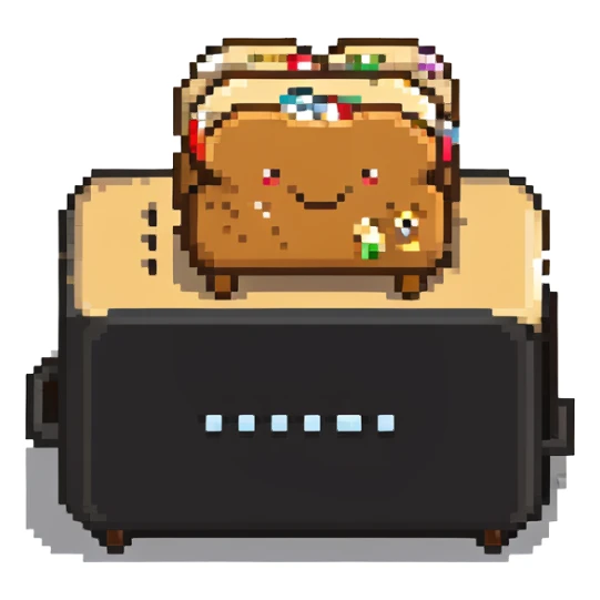 Toaster with bread sticker