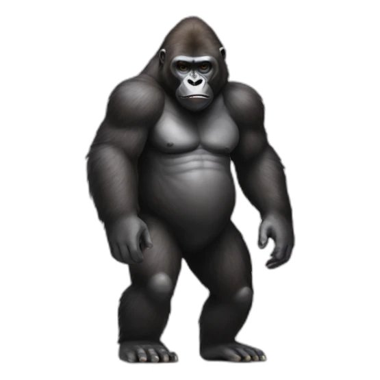 Full body gorilla with human face sticker