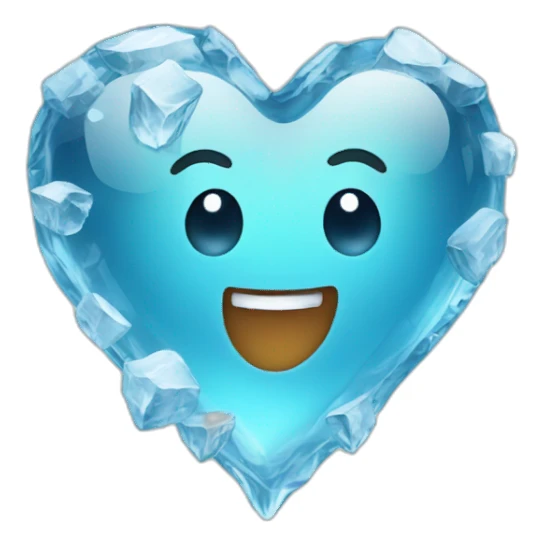 heart with ice sticker