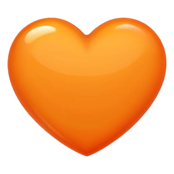 orange heart, simple and glossy sticker