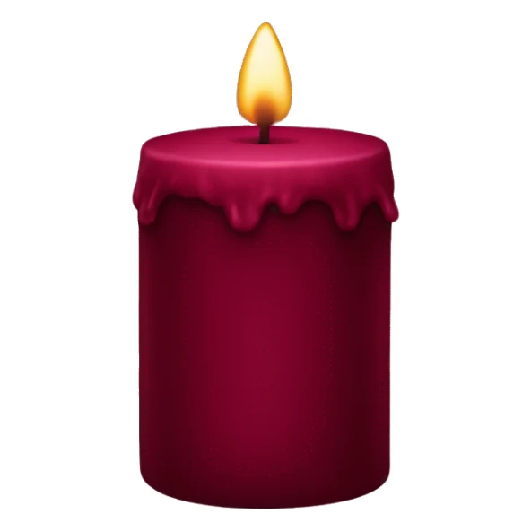 Dark red velvet candle sticker