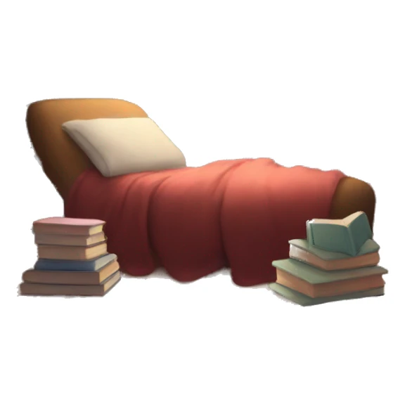 books and cozy reading space sticker