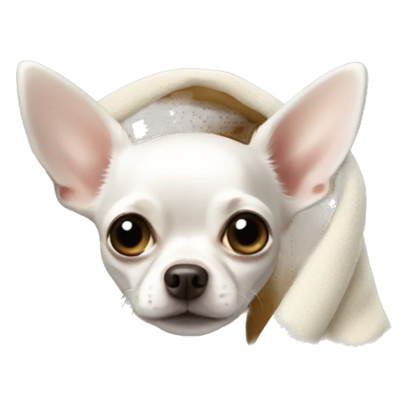 white chihuahua in a blanket sticker