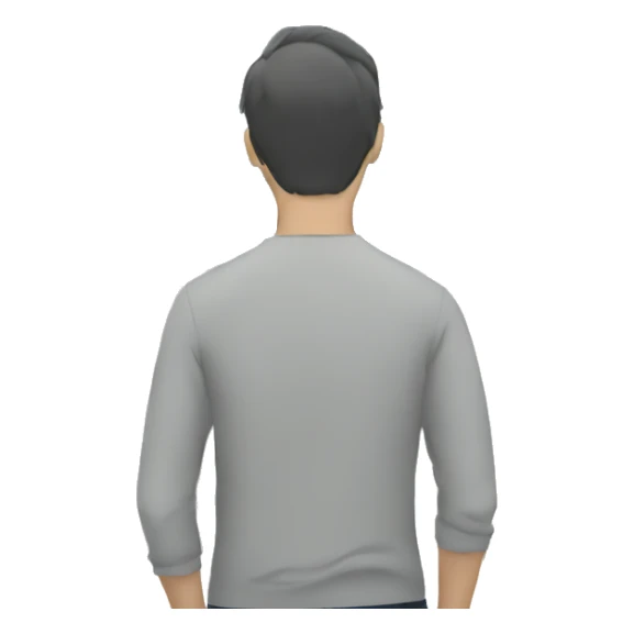 man from behind, watching two buildings sticker