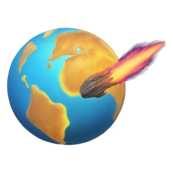 Earth as a comet flaming streak sticker
