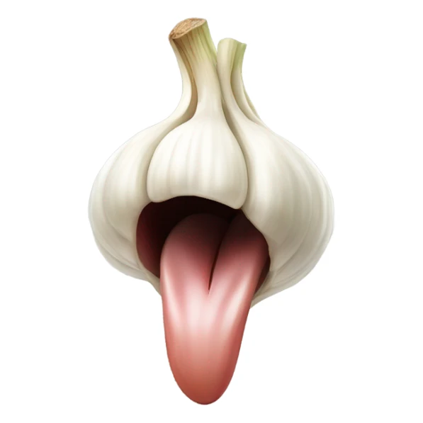 Tongue licking garlic sticker