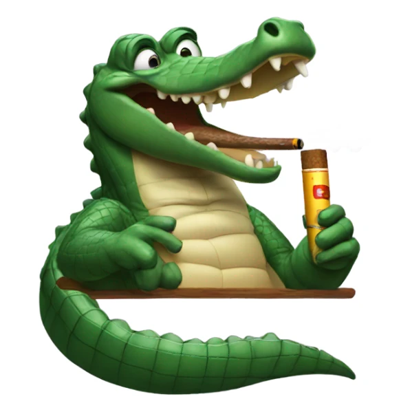 alligator smoking cigarette sticker
