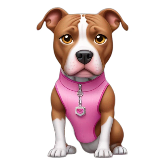 pitbull in a barbie outfit sticker