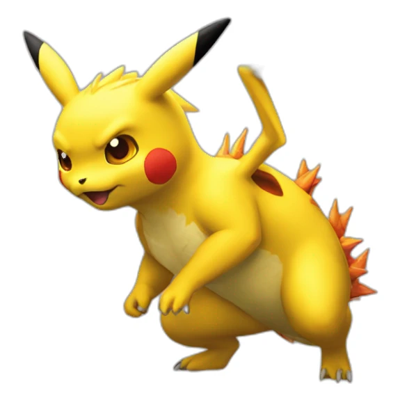 Dracaufeu sur pikachu sticker