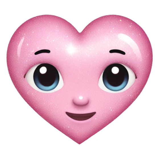 baby pink sparkly heart sticker