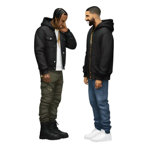 Travis Scott giving clothes to drake sticker