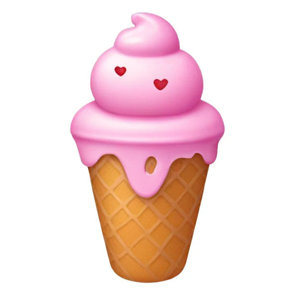 ice cream with hearts sticker