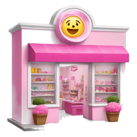 pink barbie shop sticker