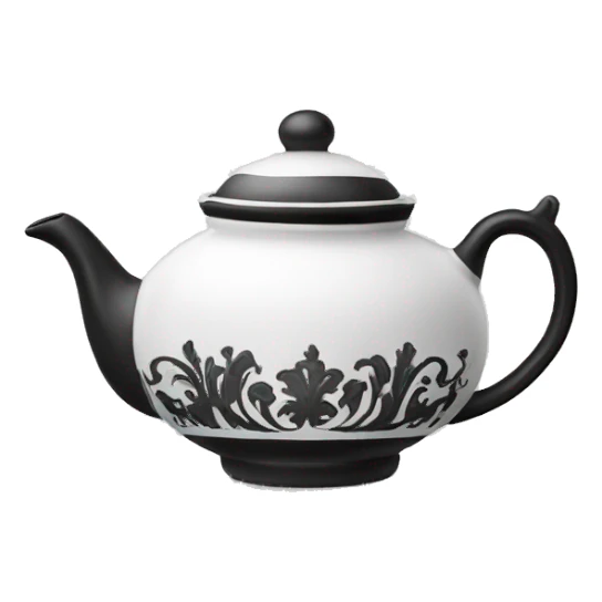Black and white fancy teapot  sticker