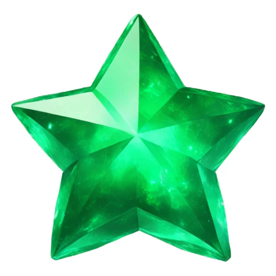 3D big emerald star sticker