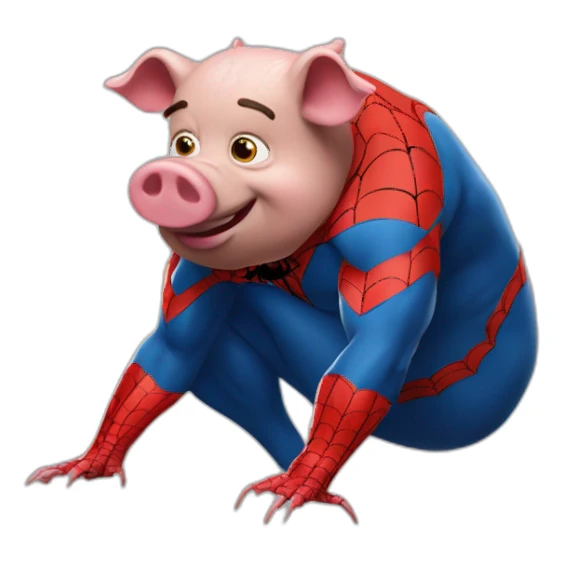 Cochon déguisé en spider man sticker