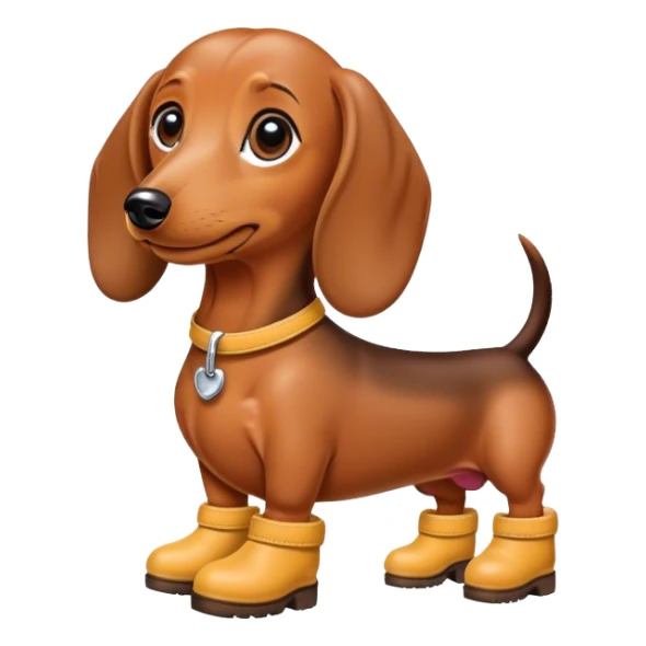 Dachshund wearing uggs Boots  sticker