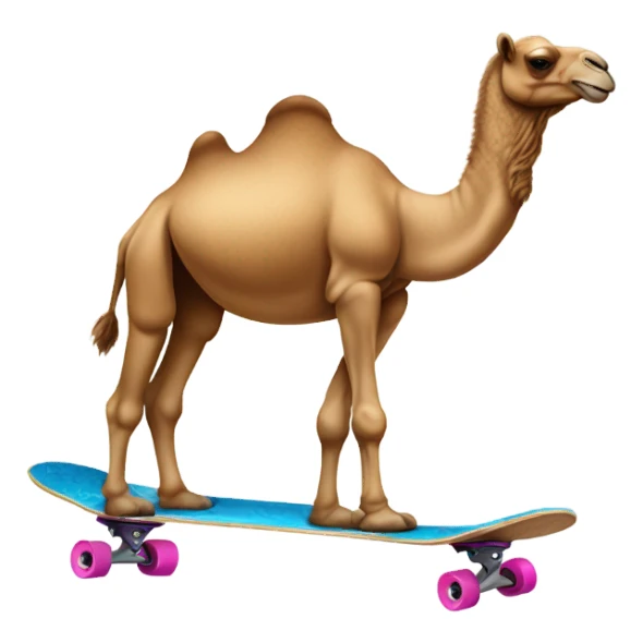camel riding a skate board sticker