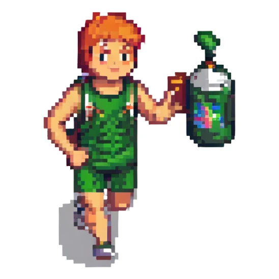 A male runner holding a can sticker