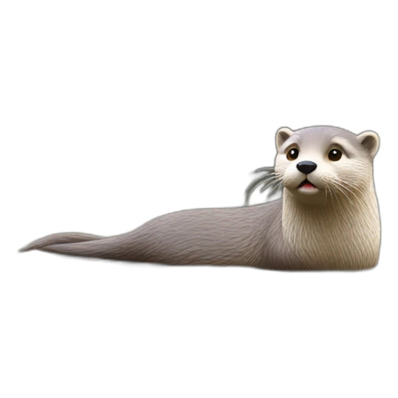 Chat sur une loutre sticker