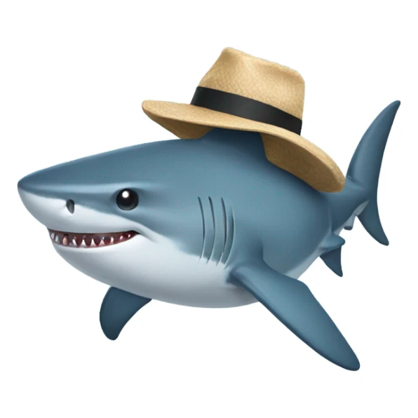 shark with hat sticker