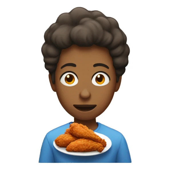 person eating fried chicken sticker