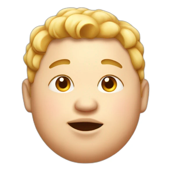 fat boy with one ear sticker