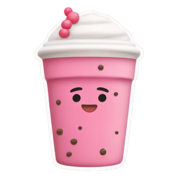 pink boba sticker