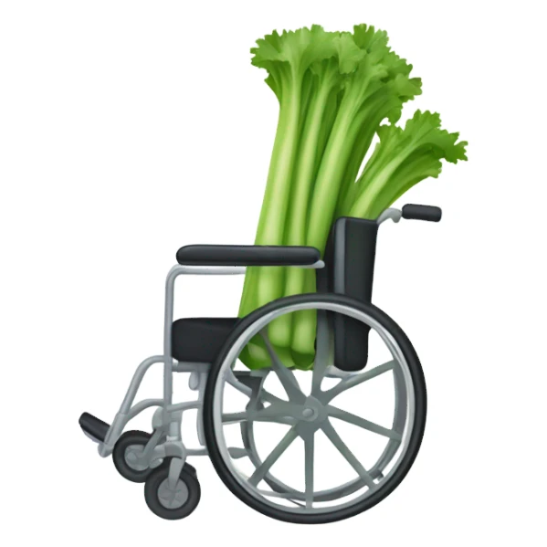 A celery stick in a wheelchair sticker