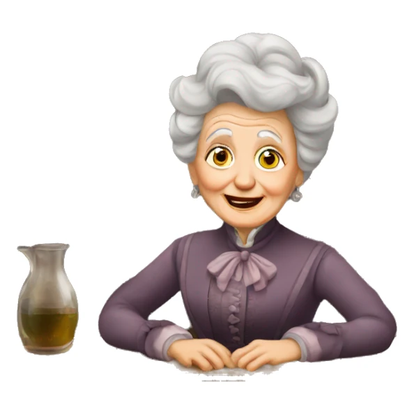 Old lady in victorian saloon sticker