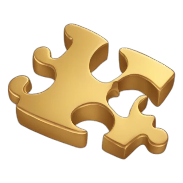 Gold puzzle piece sticker