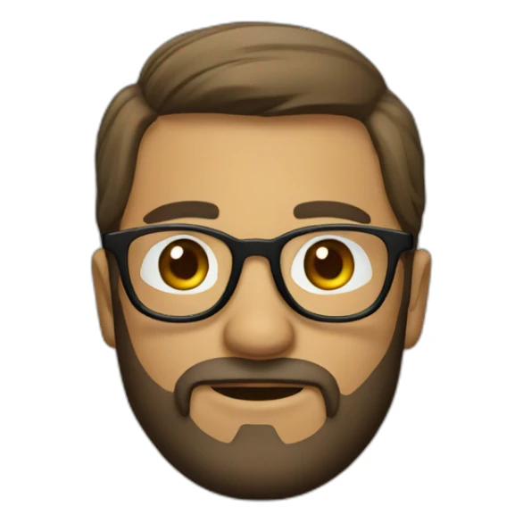 MAN BEARED  WITH GLASSES sticker