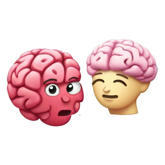 hugging heart and brain with sparkles  sticker