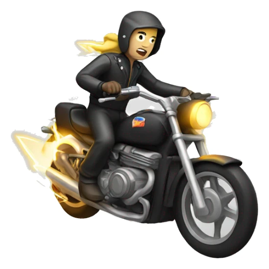 motorcyclist with lightning sticker