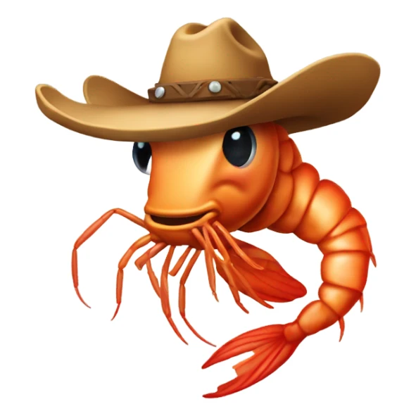 Cowboy shrimp sticker