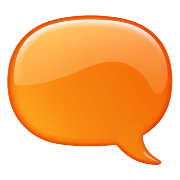 empty orange speech bubble, no text, no face, nothing inside sticker