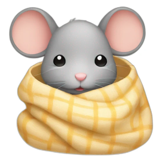 very sleepy mouse in blanket sticker
