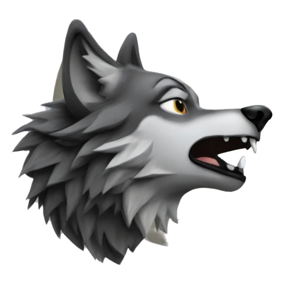 Wolf howling at moon very realistic sticker
