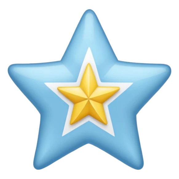 Bandera celeste  con una estrella 💫 y franjas blancas sticker