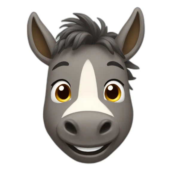 smiled donkey with hair sticker