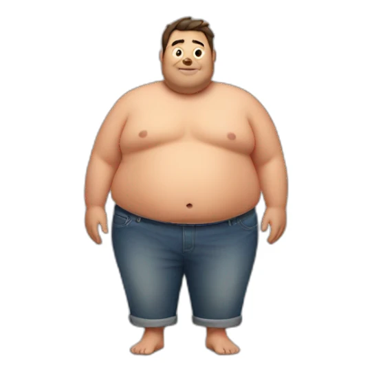 fat guy with big belly without shirt sticker