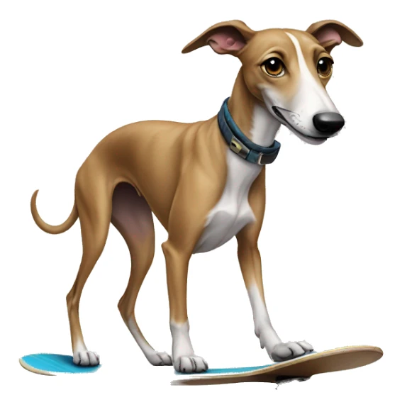 Greyhound dog on a skateboard sticker