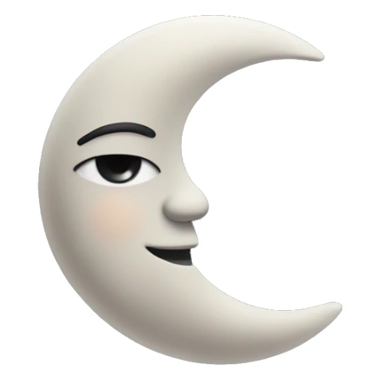 Moon astrology symbol with cute face sticker