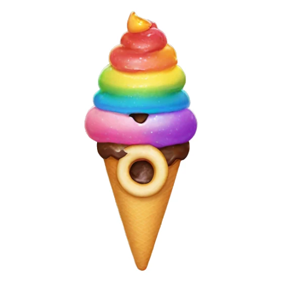Rainbow icecream, rainbow donut sticker