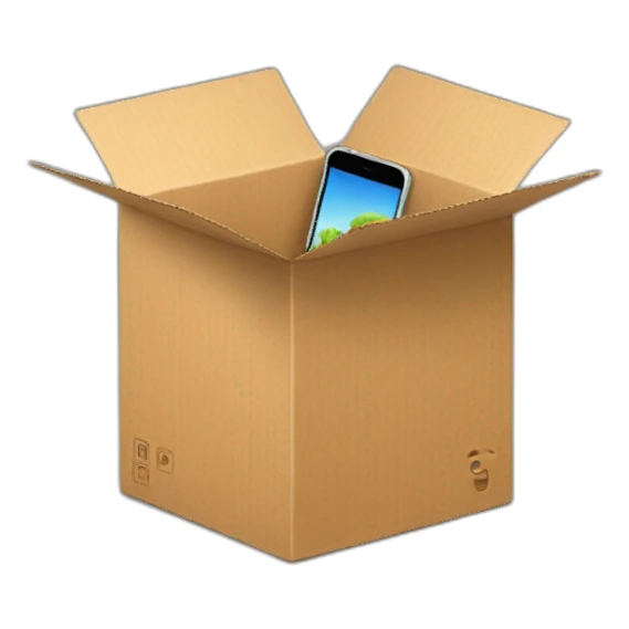 iphone in a cardboard box sticker