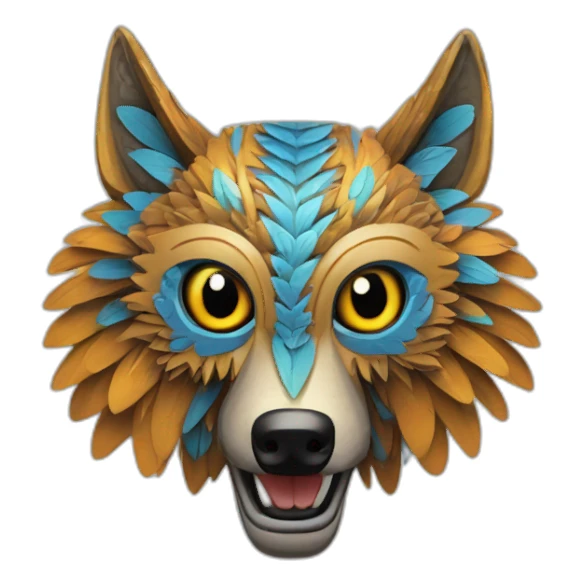 Alebrije de lobo, buho y armiño sticker