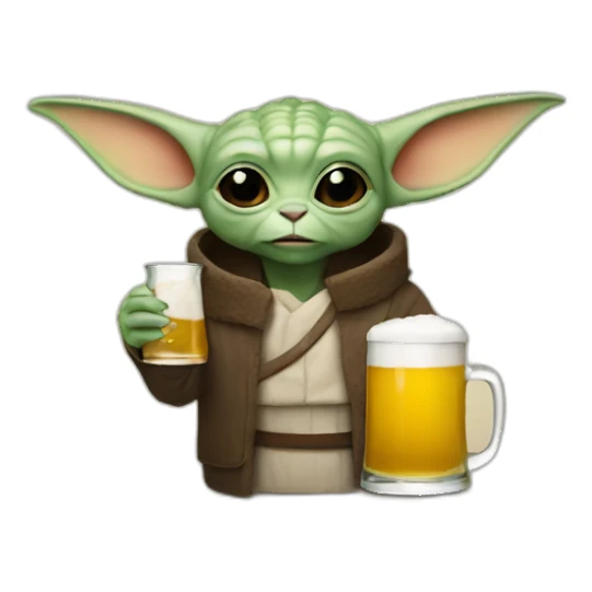 Grogu Star wars drinking a beer sticker