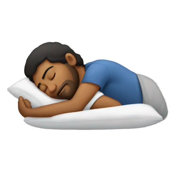 brown man sleeping on pillow sticker